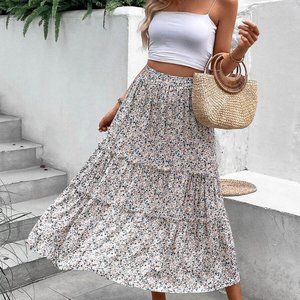 ISO H&M Divided Prairie Boho Tiered Maxi Skirt